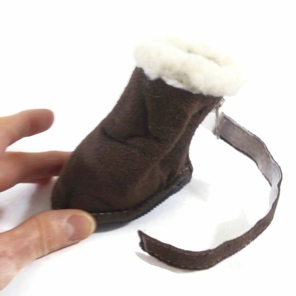 Dogs Winter Boots Outdoor Dog Warm Boot Paws Protector Small Brown Pet Shoes - Picture 4 of 9